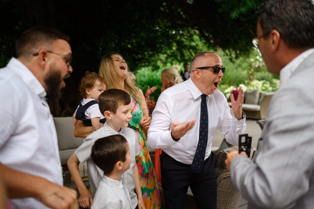 Andy Magicman performing close-up magic at Vaulty Manor in Essex